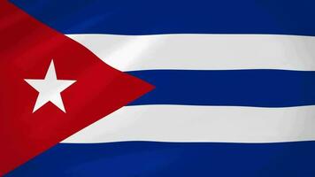 Cuba agitando bandiera realistico animazione video