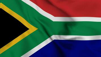 South Africa Waving Flag Realistic Animation Video