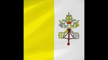 Vatican City Waving Flag Realistic Animation Video