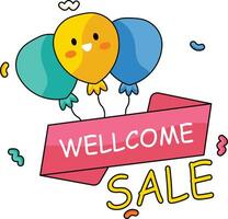 Wellcome Sale Cute Vector Sticker