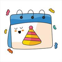 Birthday Date Cute Vector Sticker