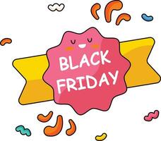 Black Friday Badge Cute Vector Sticker