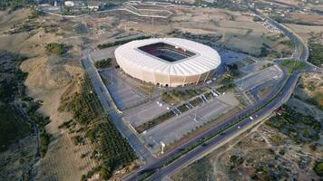 Aerial View Shot of Mersin Stadium, Turkey video