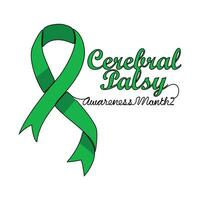 One continuous line drawing of Cerebral Palsy awareness month with white background. Cerebral Palsy awareness month design in simple linear style. Cerebral Palsy awareness month design concept vector. vector