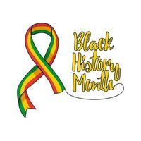 One continuous line drawing of black history month with white background. black history month design in simple linear style. black history month design concept with three color vector illustration.