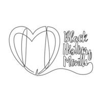 One continuous line drawing of black history month with white background. black history month design in simple linear style. black history month design concept with three color vector illustration.