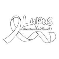 uno continuo línea dibujo de lupus conciencia mes con blanco antecedentes. lupus conciencia mes diseño en sencillo lineal estilo. lupus conciencia mes diseño concepto para médico vector ilustración.