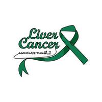 One continuous line drawing of liver cancer awareness month with white background. medical design concept in simple linear style. Awareness ribbon design concept vector illustration.