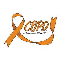 uno continuo línea dibujo de copd conciencia mes con blanco antecedentes. copd conciencia mes diseño en sencillo lineal estilo. copd conciencia mes diseño concepto para médico vector ilustración.