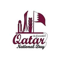 One continuous line drawing of Qatar National Day Vector Illustration on December 18th. Qatar National Day design in simple linear style illustration. Suitable for greeting card, poster and banner.