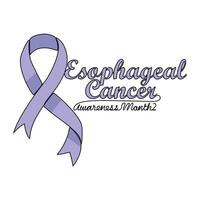 One continuous line drawing of esophageal cancer awareness month with white background. Awareness ribbon design in simple linear style. healthcare and medical design concept vector illustration.