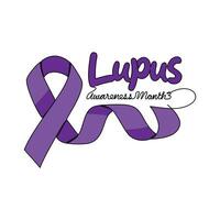 One continuous line drawing of Lupus awareness month with white background. Lupus awareness month design in simple linear style. Lupus awareness month design concept for medical vector illustration.