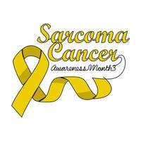 One continuous line drawing of sarcoma cancer awareness month with white background. Awareness ribbon design in simple linear style. healthcare and medical design concept vector illustration.