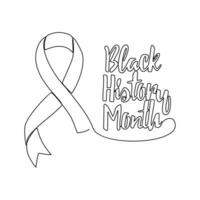 One continuous line drawing of black history month with white background. black history month design in simple linear style. black history month design concept with three color vector illustration.