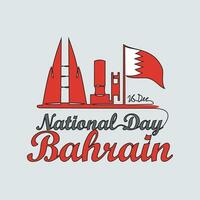 One continuous line drawing of Bahrain National Day Vector Illustration on December 16th. Bahrain National Day design in simple linear style. Suitable for greeting card, poster and banner