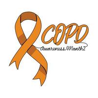 One continuous line drawing of COPD awareness month with white background. COPD  awareness month design in simple linear style. COPD awareness month design concept for medical vector illustration.