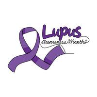 One continuous line drawing of Lupus awareness month with white background. Lupus awareness month design in simple linear style. Lupus awareness month design concept for medical vector illustration.