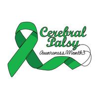 One continuous line drawing of Cerebral Palsy awareness month with white background. Cerebral Palsy awareness month design in simple linear style. Cerebral Palsy awareness month design concept vector. vector