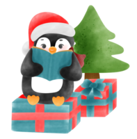 hand- getrokken de kerstman claus en feestelijk Kerstmis illustratie png