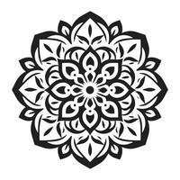 Floral Mandala Art vector Icon isolated on a White Background, boho mandala, Arabic mandala, mandala silhouette