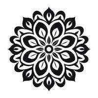 floral mandala Arte vector icono aislado en un blanco fondo, boho mándala, Arábica mándala, mandala silueta