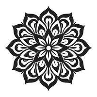 floral mandala Arte vector icono aislado en un blanco fondo, boho mándala, Arábica mándala, mandala silueta