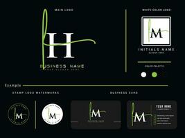Minimalist Lh Logo Branding, Signature LH Letter Logo Vector Art For Shop