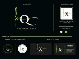 Monogram Kq Signature Logo, Minimalist KQ Luxury Apparel Logo Vector