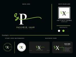 inicial sp lujo firma logo, minimalista sp Moda logo icono y marca diseño vector