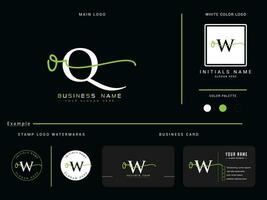 Modern OQ Logo Image, Luxury Oq Initial Signature Circle Logo Branding vector