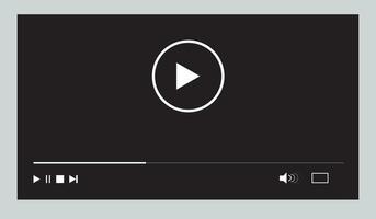 Video player template for web or mobile apps. Vector illustration.