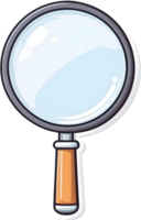 magnifying glass icon, transparent background png ai generative