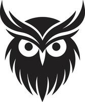 Crescent Moon Owl Design Owl in Flight Emblem vector