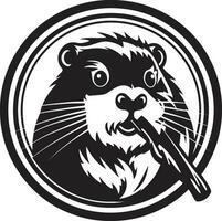 Noble Beaver Emblem Beaver Crowned Crest vector