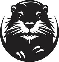 Smart Beaver Icon Beaver Crowned Emblem vector