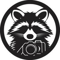 Whimsical Black Masked Bandit Insignia Xenial Raccoon Symbolic Mark vector