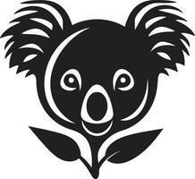 Artistic Koala Symbol Monochromatic Beauty Adorable Cling Vectorized Koala Crest vector