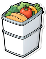 ein Mittagessen Box mit Essen und Obst auf es ai generativ png