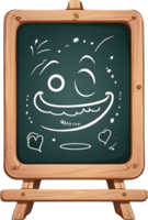 a blackboard with a funny character ai generative png