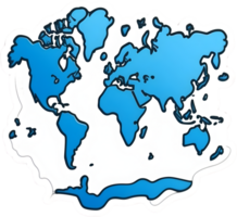 world map with countries on it, transparent backgroundai generative png