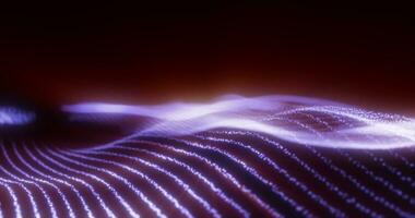 Abstract purple energy magic waves from glowing particles and lines futuristic hi-tech background photo