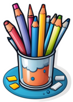 a collection of school supplies and tools ai generative png