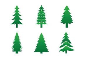 Set of Christmas tree icons. Vector illustration on white background