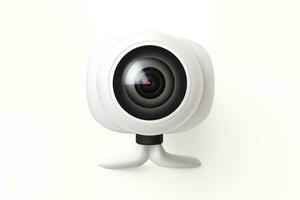 Close up of security camera isolated on white background, Generative AI photo