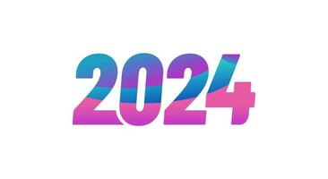 Colorful text 2024 new year design vector