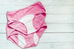 Women's pink menstrual panties, reusable, eco-friendly photo