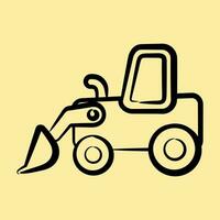 Icon whell loader. Heavy equipment elements. Icons in hand drawn style. Good for prints, posters, logo, infographics, etc. vector