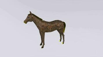 a 3d model of a horse standing on a white background video