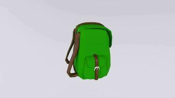 uma verde mochila com Castanho correias video
