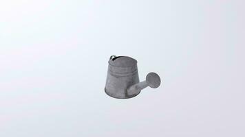 a small metal watering can on a white background video